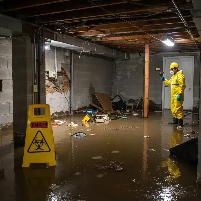 Flooded Basement Electrical Hazard in Moriches, NY Property